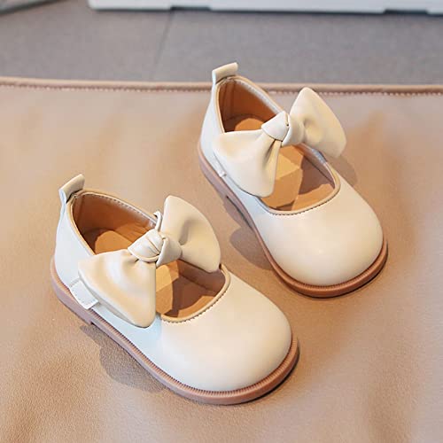 Girls Black Dress Shoes,Fashion Autumn Girls Casual Shoes Thick Sole Flat Round Toe Bow Lightweight Dress Shoes4