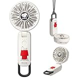 リズム(RHYTHM) スヌーピー ハンディファン 2026 大風量 静音 3WAY (手持ち 首掛け 卓上) [国内メーカー] 風量5段階 Type-C対応 カラビナ＆ストラップ付き 小型 携帯扇風機 Silky Wind Mobile 4 ホワイト 9ZF042MS03