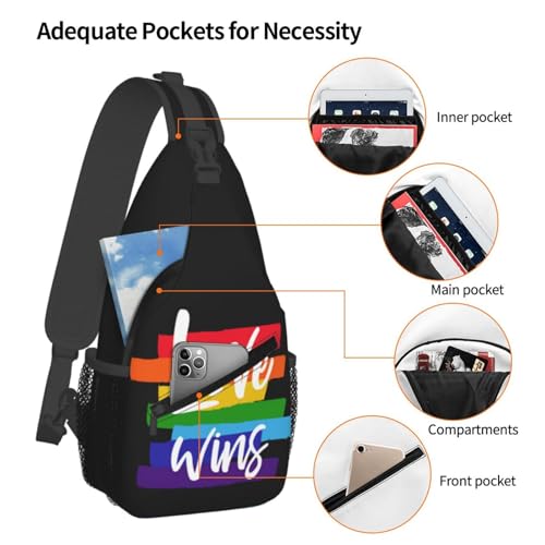 Rainbow LGBT Gay Pride Crossbody Sling Bag Sling Backpack for Women Men Chest Daypack Crossbody Bag for Travel Hiking4