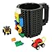Tassen Becher günstig Kaufen-Lumsburry Build-on Bricks Tassen Becher, Kreative DIY Kaffeetasse Baustein Kaffee Tee Trinken Spaß Trinken Geschenk (Schwarz)