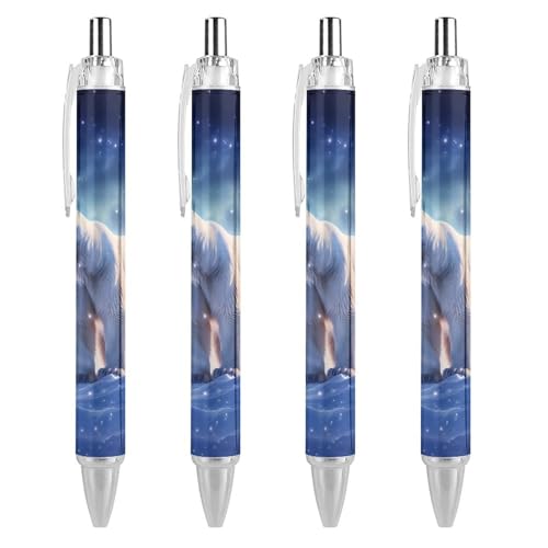 Stylos à bille rétractables pour le bureau et la maison Galaxy Polar Bear encre bleue