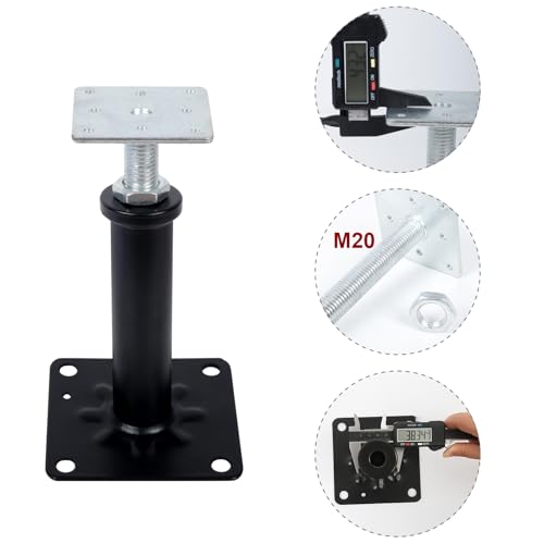 Image of 4-Pack House Floor Jacks, 11-16 Inch Adjustable Steel Posts, Black