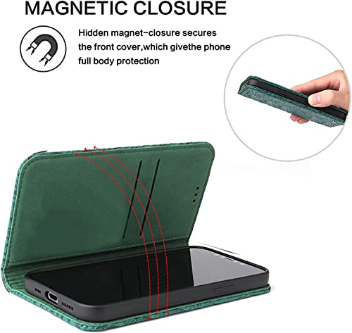 Étui portefeuille iPhone 13 Pro Max en cuir vert pour simplifier vos sorties - 3