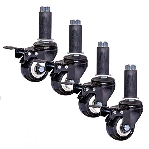 X1NGFU roulettes Pivotante à Tube Rond avec Freins,Roulette à Double Roulement de 2 Pouces,roulettes Tube d'Expansion,Silencieuse et Résistante à l'usure,pour Console,d'Établi Cover