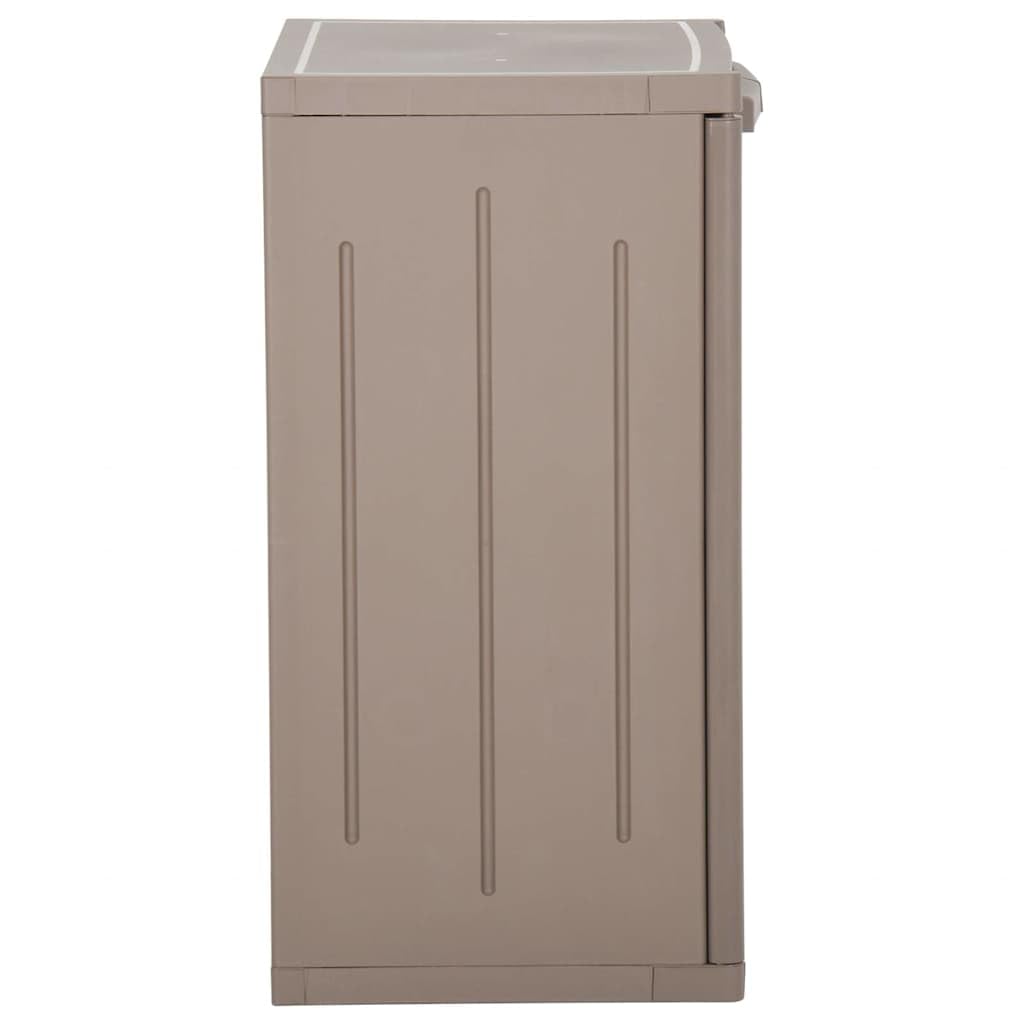 Armadio da giardino in plastica effetto legno, compatto per esterni, con 2 ripiani, resistente alle intemperie, 65 x 45 x 88 cm