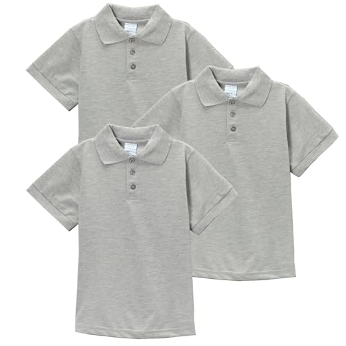 Image of unik Boy's Premium Quality Pique Polo Uniform Shirt Short Sleeve White Sky Blue Navy Hunter Green Burgundy Black Red