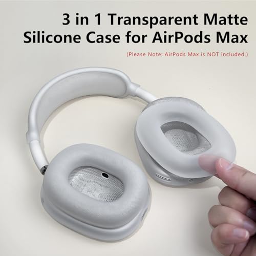 Silicone Case Cover for AirPods Max Headphones, Ear Pad Case Cover/Ear Cups Cover/Headband Cover for AirPods Max 2/1 (2026/2024/2020)(USB-C/Lightning), Accessories for Apple AirPods Max 2, Foggy White by MINDRESY - Image 2
