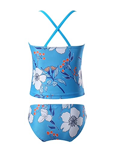 iiniim Kids Girls Criss Cross Flounce 2 Piece Bikini Set Tankini Top Underwear Swimsuit Swimwear2