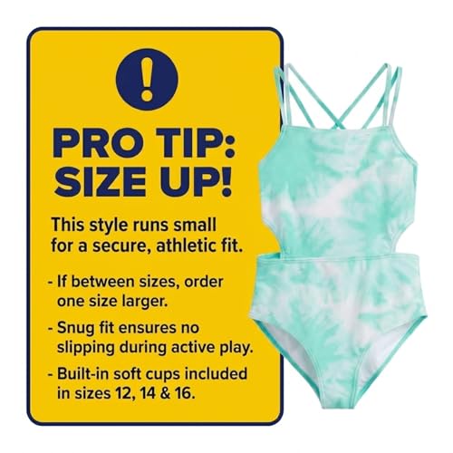 Image of Kanu Surf Girls' Beach Girl Sport Cut-Out One Piece Swimsuit