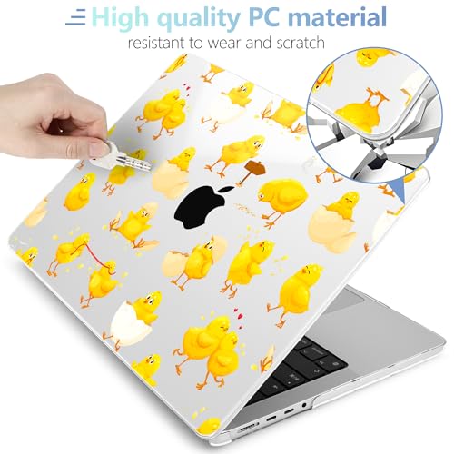 Image of MEEgoodo Case for M5 MacBook Pro 16 inch Case 2026 2024 2023 2021 with M5 M4 M3 M2 M1 Pro /Max Chip, Fit Model A3429 /A3428 /A3403 /A3186 /A2991 /A2780 /A2485, Cute Little Chick