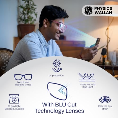 Image of PW NAZARIYA Blue Ray Protection Glasses | Stylish Zero Power for Men & Women | UV Filter | Computer Eye Protection | Lightweight