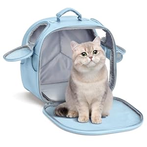 Pet Carrier for Medium Cats Small Dogs, Soft-Sided Portable Cat Carrier Under 13lb Collapsible Travel Puppy Carrier Pet Carrier Airline Approved for Cat Dog Carrier for Home Outdoor Travel Blue