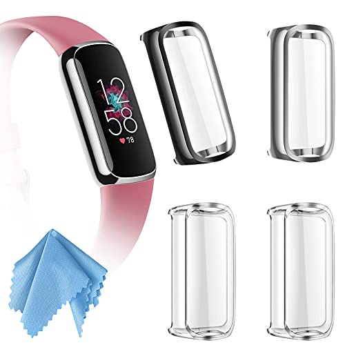 Fintie 4 Pack Screen Protector Case Compatible with Fitbit Luxe, Soft TPU Full Protective Screen...