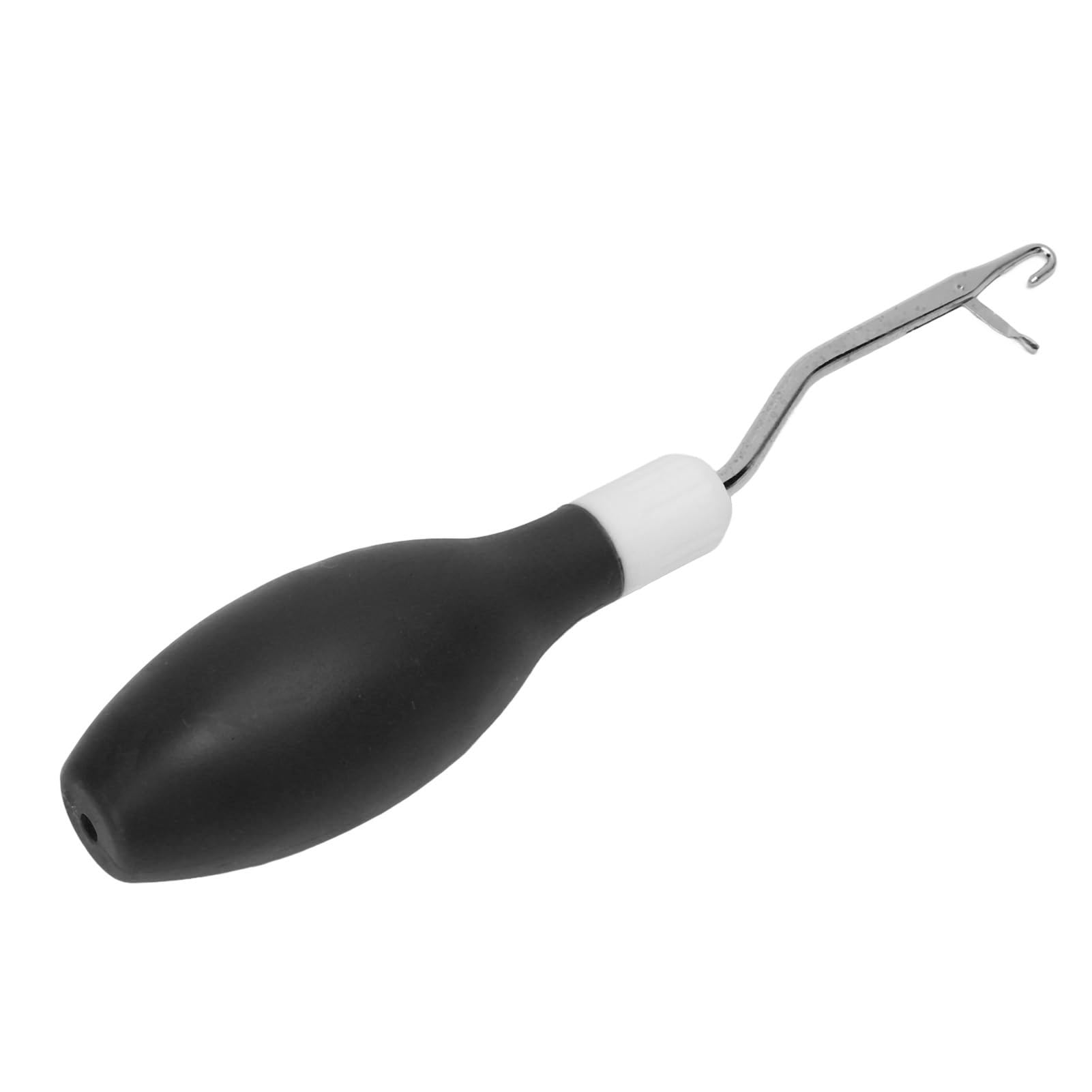 Latch Hook Tool, Latch Hook Rug Latch Hook Kits Universal Rug Latch Hook Oval Shape Rubber Handle Portable Carpet Crochet Needle for Fabric Crafts Knitting Hooking (Black)