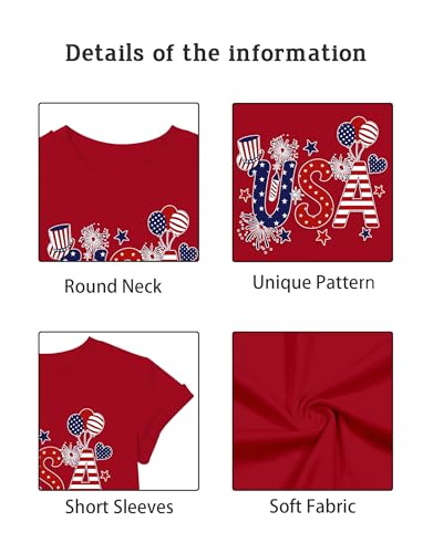 Image of YHHR Boys Girls USA Shirt 250 Anniversary Shirt for Girl 4th of July Shirts Toddler American Flag Patriotic Tee 5-12 Years