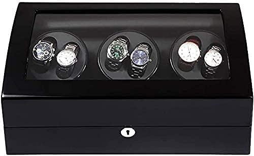 Enrollador de reloj automático negro y organizador de relojes mecánicos con estuche 6+7