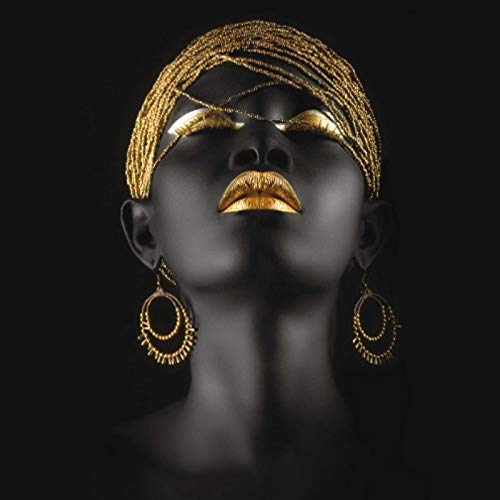 Tableau Femme Noire Art Prints en haute définition sur toile carrée 50cm