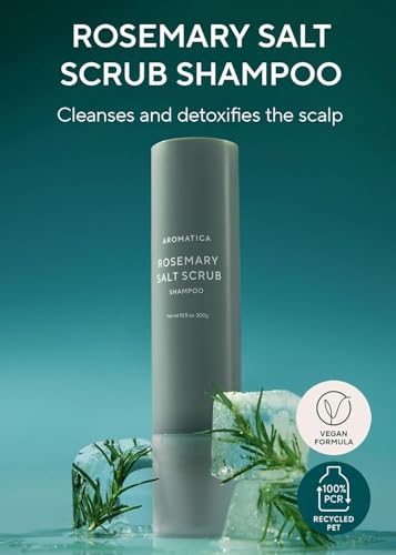 Image of AROMATICA Rosemary Salt Scrub Shampoo (10.5 oz / 300g)