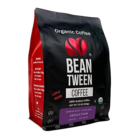 Beantween Coffee: Premium Organic ESPRESSO ROAST Whole Bean (12oz) of 100% Arabica Coffee – Low Acid, MOLD-FREE, Certified Organic, Kosher, Single Origin, Woman-owned Cover