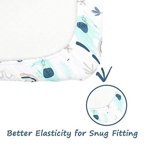 Lilly B. Organic Gots Set Fitted Sheets 2+1 Waterproof Protector Fits For Crib/Mini-Crib/Pack'n'play Gender Neutral Certified By Gots & Oekotex 3 Pieces Pack Fits All Shapes Up To (52Lx 28Wx 6H) Inch #TOP4