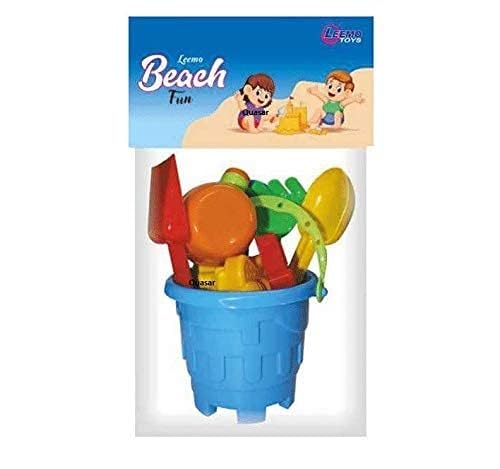 Fezeedi Kids 10 Pcs Beach Set Toys Plastic Kids Play Set Sand Play Set Beach Toys with Bucket Multiple Game Set of Toys for Kids (Multi Color)(10 pcs Set) 1