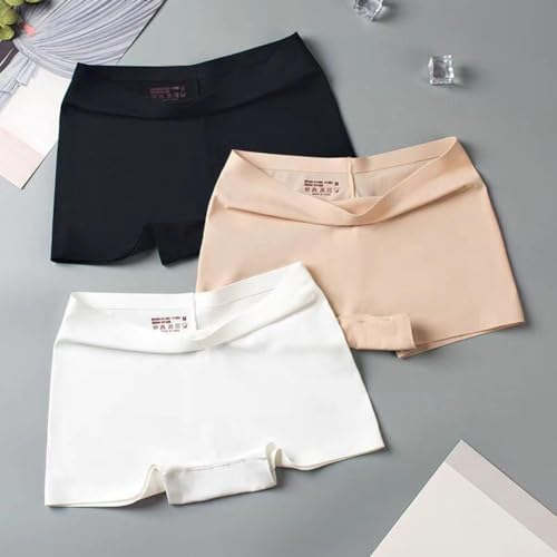 Image of LOURYN KOULYN Women Safety Short Panties Ice Silk Underpant Seamless Anti-Glare Ladies Pants Girl Boxer Briefs Female Underwear
