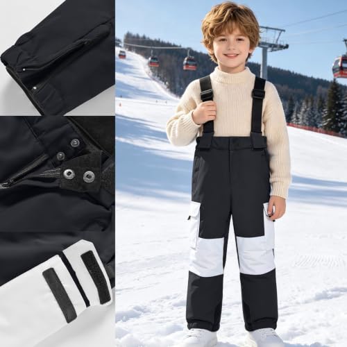 OTSANT Kids Snow Bib Pants Boys Girls Adjustable Windproof Ski Snowpants - image 2