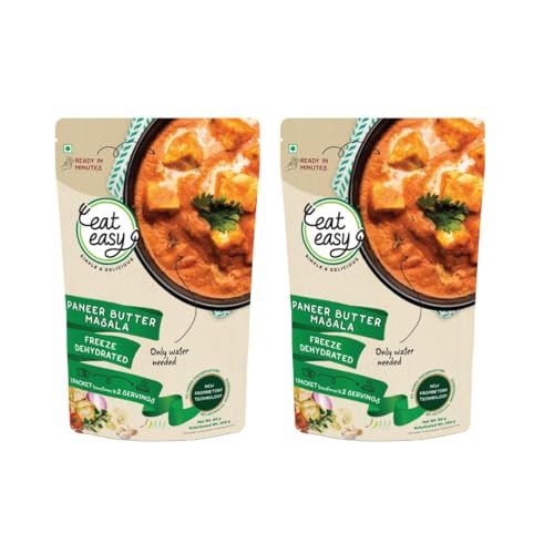 Image of Eat Easy Ready To Eat Paneer Butter Masala- 90g (Pack of 2) Freeze Dried | After Preparation 300g, Just Add Water & Cook | Restaurant Style Sabzi, Instant Creamy Butter Masala Gravy for Travel, Trips
