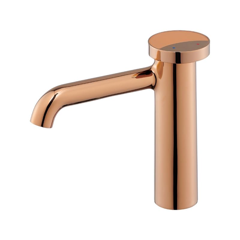 Robinet de lavabo cascade noir mat et or rose pour mitigeur de salle de bain design chic