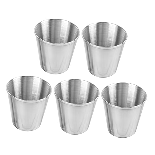 COLLBATH 5pcs Stainless Steel Individual Sauce Cups Versatile Dipping Cups for Condiments Dressings and Dips for Parties Banquets and Afternoon Tea Capacity