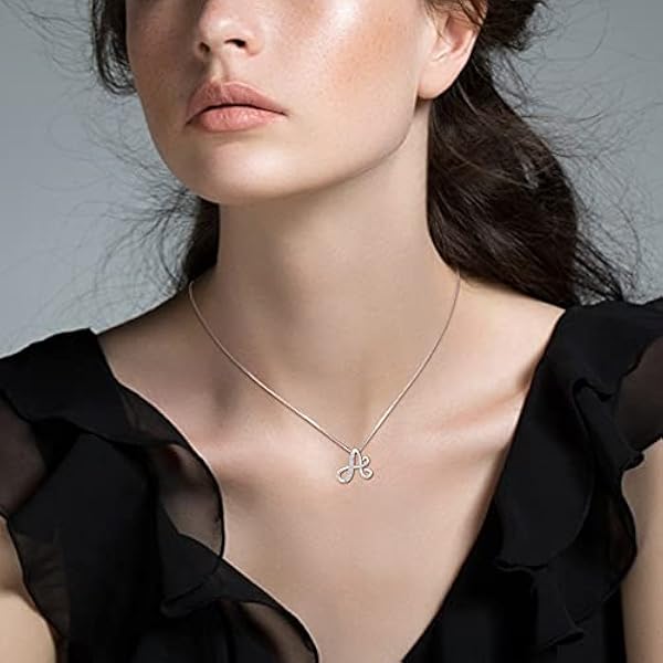 Starchenie A-Z bokstav halsband 925 sterlingsilver rodiumpläterat zirkon hänge för kvinnor e silver, colore: en, cod. DP63010A-CC