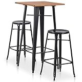 En outre, le dessus de table en pinède solide offre un endroit stable pour vous d'avoir des repas.La livraison comprend 1 table et 2 tabourets de bar.