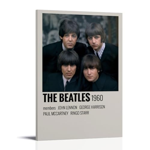 INEOUT Poster décoratif sur toile The Beatles (1960) – Impression d’art moderne pour chambre à coucher – 50 x 75 cm - Les Beatles, Paul McCartney, John Lennon, RIngo Starr, George Harrison INEOUT Poster décoratif sur toile The Beatles (1960) - Impression d'art moderne pour chambre à coucher - 50 x 75 cm