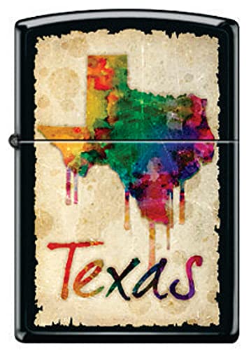 Encendedor Zippo Negro Mate Texas Dripping Colors miniatura 1