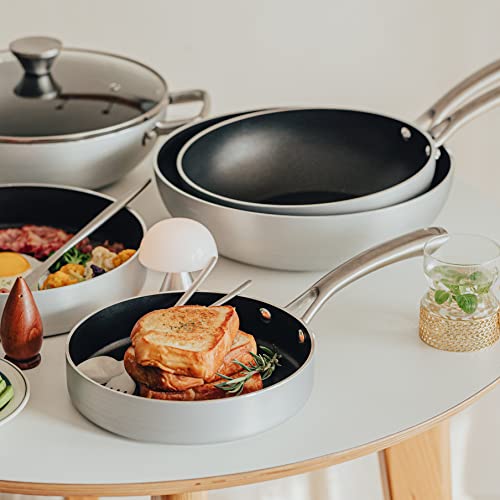 Dr.hows Shine Nonstick Coating Frying Pan, Wok For Induction, Electric, Halogen And Gas Cooktops, Stainless Handle, Pfoa Free, Dishwasher-Safe (Shine Wok 20Cm) #TOP6