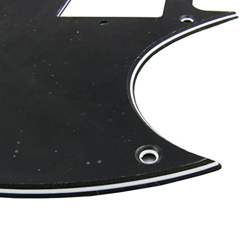 IKN 1 pickguard de remplacement 3 plis 11 trous pour guitare style SG, noir/blanc/noir - Les Beatles, Paul McCartney, John Lennon, RIngo Starr, George Harrison IKN 1 pickguard de remplacement 3 plis 11 trous pour guitare style SG, noir/blanc/noir – Image 5