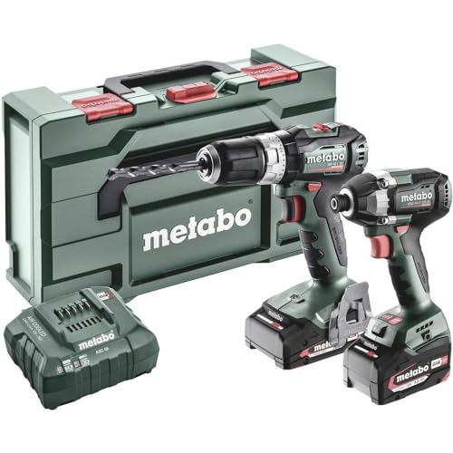 Metabo Combo Set 2.8.7 18V Akku-Maschinen im Set 18V (Maschinenset in metaBOX 145 L, Schlagbohrschrauber, Li-Power Akku (18 V/2,0 Ah), 1 Li-Power Akkupack (18 V/5,2 Ah), Ladegerät ASC 55) # 685199000