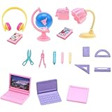 GARVALON 1 セット ミニ文具セット ミニチュアコンピュータ キッズプレイセット ミニコンピュータ ミニチュアペン コンピューター 小さな文房具 ミニペン 付属品 子 モデル プラスチック