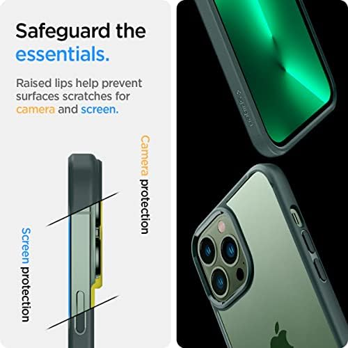Spigen Ultra Hybrid [Air Cushion Technology] [Military Grade Shockproof] Case Compatible with iPhone 13 Pro Max - Midnight Green