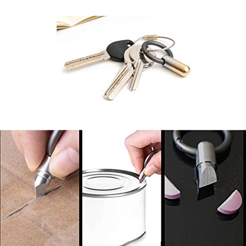 ZERIRA 2 Pcs Tiny Cutting Tool Portable Capsule Cutter with Keychain Ring Sharp Tools for Unboxing Opening Cans Stripping Stickers (A Style)