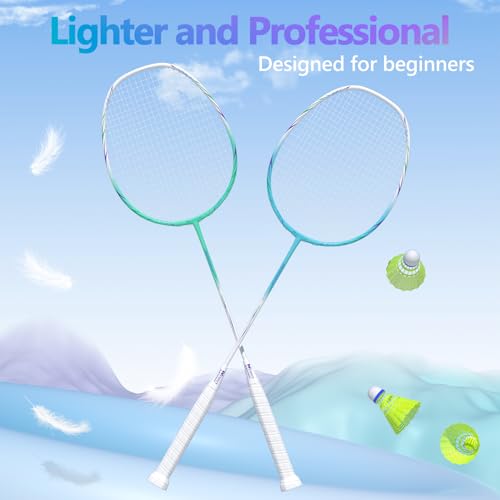 Image of Professional Carbon Fiber Badminton Rackets Badminton Racquet for Backyards Gym
