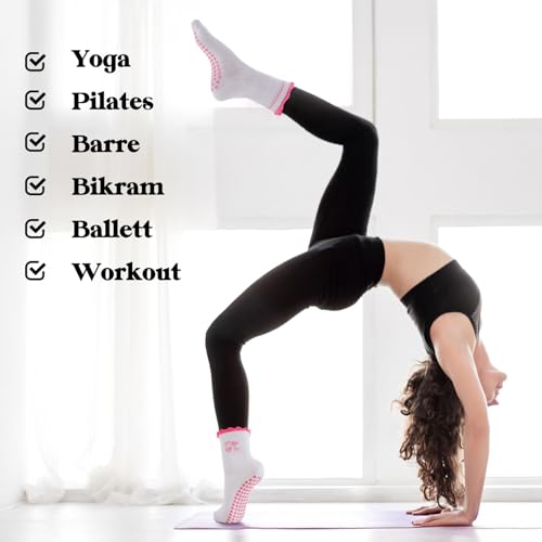 Image of Pilates Grip Yoga Socks for Women Cute Non Slip Socks