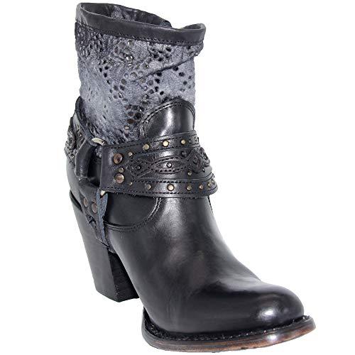 Womens Leather Cowgirl Cowboy Western Ankle Boot
