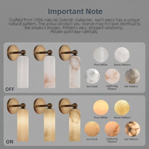 Image of Natural Spanish Alabaster Wall Sconce 12 inch Hardwired