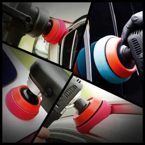 Spta 29Pcs Drill Buffing Pad Detail Polishing Pad Mix Size Kit With 5/8-11 Thread Backing Pad & Adapters For Car Sanding, Polishing, Waxing, Sealing Glaze #TOP7