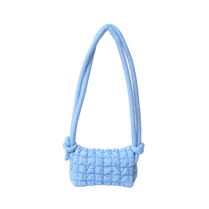 Cymwer Bolso de hombro acolchado para mujer, bolso de mano acolchado, bolso cruzado ligero y elegante, bolso de hombro de moda de gran capacidad, bolso de mano acolchado de color sólido (azul)