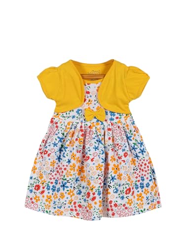 Image of babeezworld Baby Girl Cotton Dress - Half Sleeves Knee Length fit and Flare Frock jhabla Regular fit top