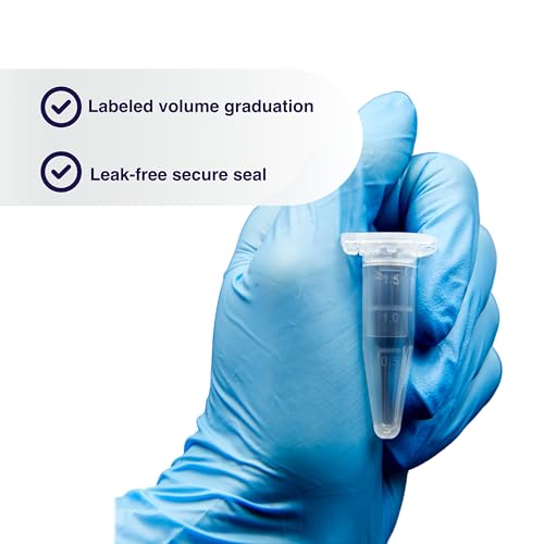 Image of Kashi Scientific 1.5mL Clear Microcentrifuge Tube with Safety Lock Snap Cap Safety with Graduation, Lab Grade Polypropylene Plastic [1.5mL Safelock, 500]