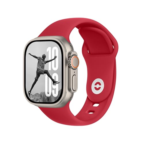 SB per Cinturino Apple Watch 40mm 44 mm 46mm 42mm 45mm 41mm 38mm 49mm Se Ultra 2 Serie 10 9 8 7 6 5 4 3 Band Bracciale Sport Silicone Rosso Natale