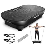 MERACH Vibration Plate Exercise Machine, Vibrating Platform with LED Touch Screen Bluetooth Pull Cord, Full Body Home Exercise Equipment for Women Men